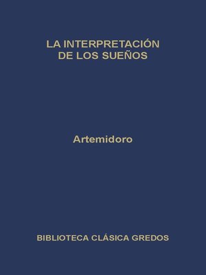 cover image of La interpretación de los sueños